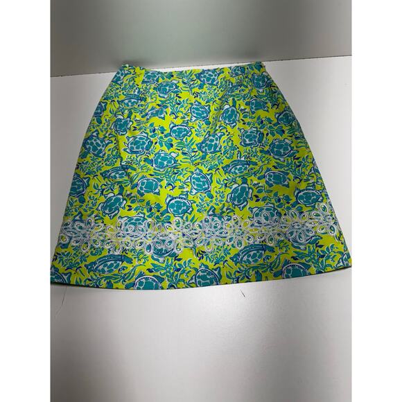 Key West Women’s Sz 6 Pencil Skirt Sea Turtles Summer Beach Lined Embroidered - Picture 1 of 11